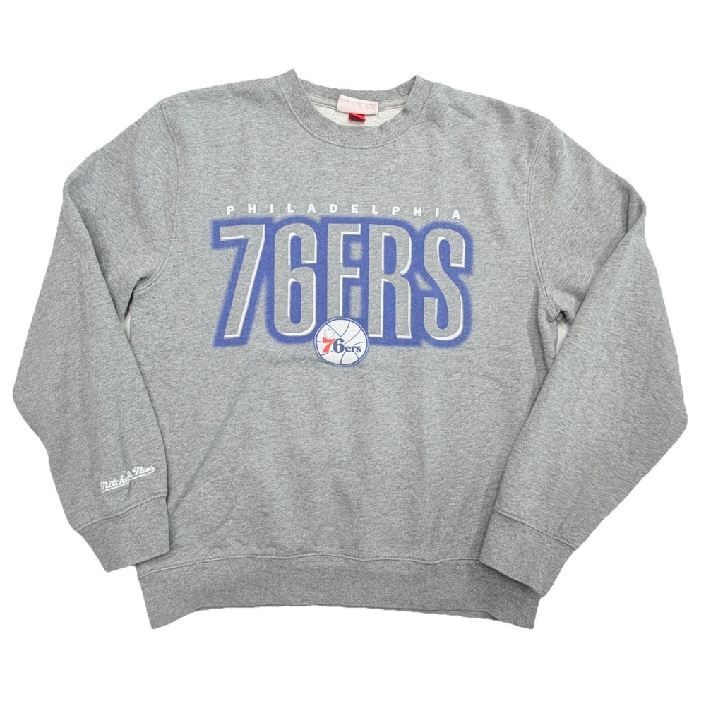 Mitchell & Ness Philadelphia 76ers Crewneck Sweatshirt Gray Men's Large NBA